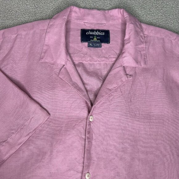 Chubbies Other - Chubbies Shirt Mens Extra Large Linen Blend Loop Collar Lavender Beach Camp XL
